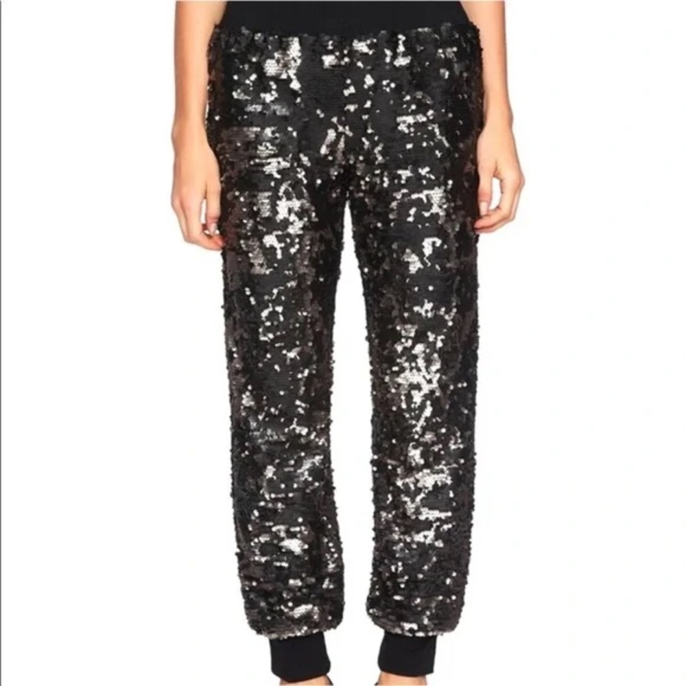 1. State Black Silver Sequin Joggers Small